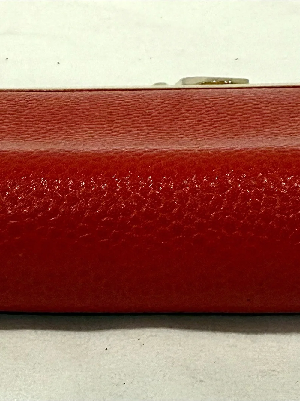 Dior Red Pebbled Leather Compact Coin Purse Wallet with Gold Hardware